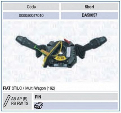 MAGNETI MARELLI 000050057010 -  Выключатель на колонке рулевого управления